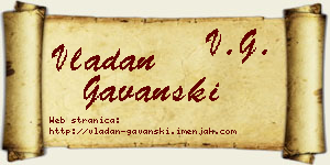 Vladan Gavanski vizit kartica